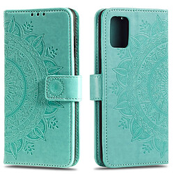 Etui en PU empreinte fleur cool vert pour votre Samsung Galaxy A31