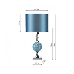 Luminaire Center Lampe de table Elsa Chrome poli,miroir bleu 1 ampoule 50cm