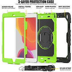 Acheter Wewoo Housse Étui Coque Pour iPad 10.2 Gel de silice coloré antichoc + de protection PC avec support et bandoulière et et fente stylo Noir + Vert