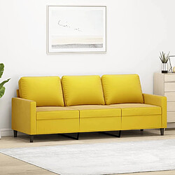 Maison Chic Canapé à 3 places,Canapé droit,Sofa de Salon,Banquette Jaune 180 cm Velours -GKD459943