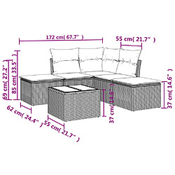 Avis Maison Chic Salon de jardin 6 pcs avec coussins | Ensemble de Table et chaises | Mobilier d'Extérieur noir résine tressée -GKD32775