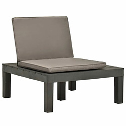 Maison Chic Chaise de salon de jardin - Fauteuil d'extérieur avec coussin Plastique Anthracite -MN38642