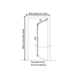 Avis porte D'entrée Bois Vitrée, Marine, H,200xl,90 P, Droit Côtes Tableau Gd Menuiseries