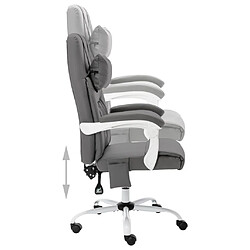 Helloshop26 Chaise fauteuil siège de bureau informatique étude de massage similicuir gris 02_0024009 pas cher