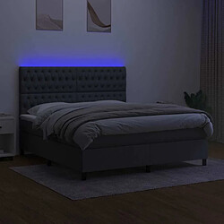 Acheter Sommier à lattes,Cadre à lattes de lit et matelas et LED pour Adulte Gris foncé 160x200 cm -MN67051