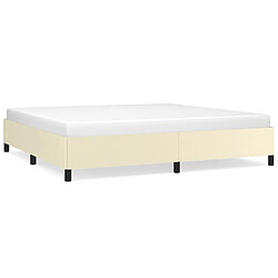 Maison Chic Lit adulte - Lit simple Cadre de lit,Structure du lit Contemporain Crème 200x200 cm Similicuir -MN87818