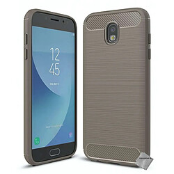 Htdmobiles Coque silicone gel carbone pour Samsung Galaxy J7 (2017) + film ecran - GRIS