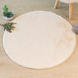 Avis Tapis Rond Imitation Fourrure Doucea 80cm Ivoire