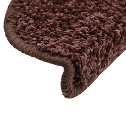 Decoshop26 15 tapis d'escalier marron avec bandes adhésives 65 x 25 cm DEC023571 pas cher