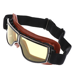 Acheter 2 Lunettes De Moto Rétro Glasse Pour Casque Pilote Cruiser équitation Marron