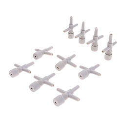 10 pcs en plastique réservoir de poissons d'aquarium 2 voies pompes de contrôle de la pompe à air gris