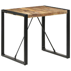 vidaXL Table à manger 80x80x75 cm Bois de manguier brut 