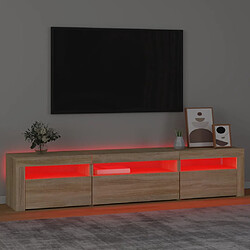 Acheter vidaXL Meuble TV avec lumières LED Chêne sonoma 195x35x40 cm