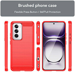 Htdmobiles Coque pour Oppo Reno 12 5G - housse etui silicone gel carbone + verre trempe - ROUGE