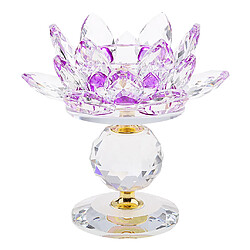 cristal lotus fleur bougeoir photophore maison feng shui décor violet