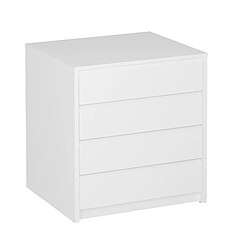 Pegane Commode Meuble de rangement coloris blanc - Longueur 50 x Hauteur 73.4 x Profondeur 45 cm