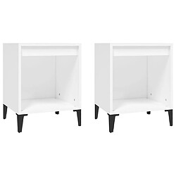 Maison Chic Lot de 2 Tables de chevet - Tables de Nuit Blanc 40x35x50 cm