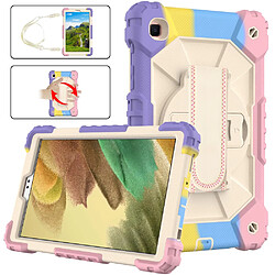 Coque en TPU + Silicone Couleur de contraste de conception avec béquille en dragonne Rose coloré pour votre Samsung Galaxy Tab A7 Lite 8.7 pouces T225/T220 (2021)