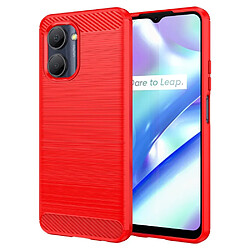 Htdmobiles Coque pour Realme C33 - housse etui silicone gel carbone + film ecran - ROUGE