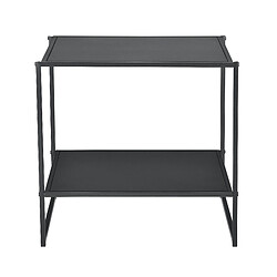 Avis Helloshop26 Table de chevet avec étagère de rangement métal résistant noir mat 03_0006226