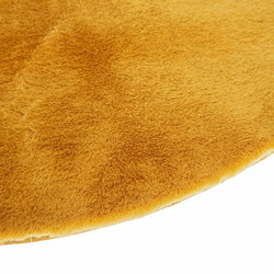 Tapis Rond Imitation Fourrure Doucea 80cm Ocre