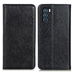 Etui en PU texture crazy horse, absorption magnétique avec support, noir pour votre Oppo K9 Pro