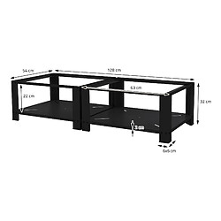 ML-Design Socle machine à laver double avec étagère base sèche-linge noir 150 kg/support pas cher