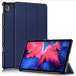 Etui en PU sommeil et réveil automatique à trois volets avec support bleu pour votre Lenovo Tab P11 TB-J606F