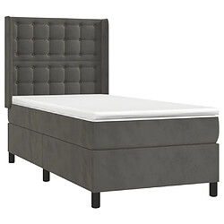 Avis Maison Chic Lit Adulte - Lit simple Lit à sommier tapissier avec matelas moelleux - Meuble de Chambre - Gris foncé 100x200 cm -MN64229