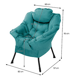 Acheter ML-Design Fauteuil Relax Fauteuil de salon Fauteuil à oreilles Coton Petrol