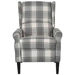 Maison Chic Fauteuil de massage inclinable,Fauteuil luxe de relaxation gris blanc tissu -MN76271