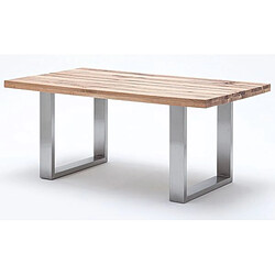 Table à manger en chêne sauvage,laqué mat massif - L.180 x H.76 x P.100 cm -PEGANE-