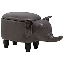 Beliani Repose-pied ELEPHANT Gris foncé Cuir PU