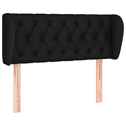 vidaXL Tête de lit avec oreilles Noir 93x23x78/88 cm Tissu