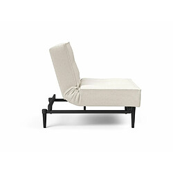 Inside 75 INNOVATION LIVING Fauteuil SPLITBACK STYLETTO convertible lit 90*115 cm pieds fuseau noir tissu Bouclé Off White pas cher