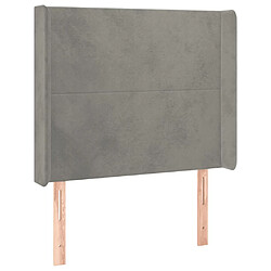 Maison Chic Tête de lit scandinave avec oreilles,meuble de chambre Gris clair 83x16x118/128 cm Velours -MN14004