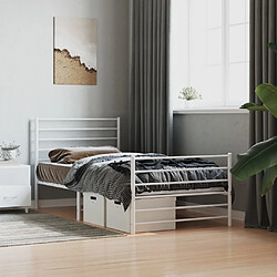 Avis Maison Chic Lit adulte - Lit simple Cadre de lit métal avec tête de lit/pied de lit,Structure du lit Contemporain pour chambre blanc 100x190cm -MN12854