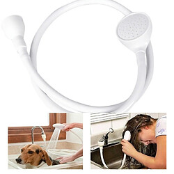 Wewoo Pommeau de douche 2 PCS pour animaux de compagnie Multifonctionnel Simple Évier Buse Nettoyage Fournitures Blanc