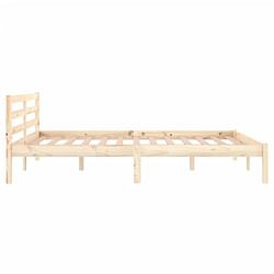 Maison Chic Lit adulte - Lit simple Cadre de lit,Structure du lit Contemporain Bois de pin massif 140x200 cm -MN46394 pas cher