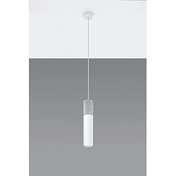 Luminaire Center Suspension design Borgio Acier,béton blanc gris 1 ampoule 105cm