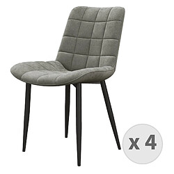 Moloo SACHA-Chaise en Velours Gris Carbone et métal noir (x4)