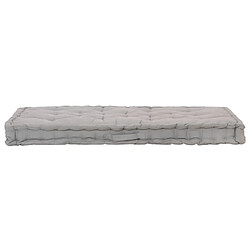 vidaXL Coussin de plancher de palette Coton 120x80x10 cm Gris