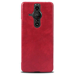 Coque en TPU + PU texture litchi, anti-rayures rouge pour votre Sony Xperia Pro-I