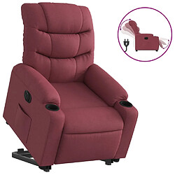 vidaXL Fauteuil inclinable électrique rouge bordeaux tissu