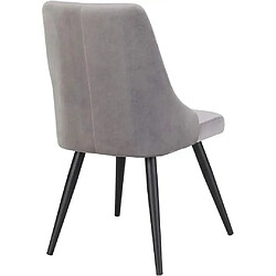 Acheter Decoshop26 2 chaises de salle à manger en tissu velours gris rembourré couture losange pieds en métal noir CDS09339