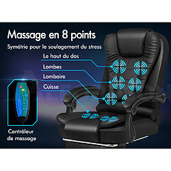 Avis ALFORDSON Fauteuil Bureau Massage Siège D'ordinateur Dxécutif Chauffant Noir