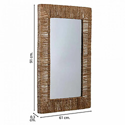 Acheter Miroir mural Alexandra House Living Marron Jute 3 x 61 x 91 cm