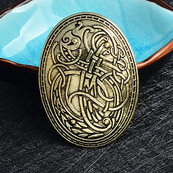 Symbole de bouclier Viking nordique médiéval broche chandail ovale châle broche or