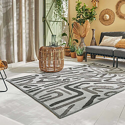 Jardindeco Tapis extérieur en polypropylène Spargi 1741 noir 150 x 220 cm.