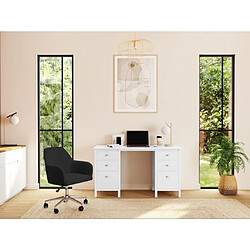 Vente-Unique Chaise de bureau - Velours - Noir - Hauteur réglable - ELEANA